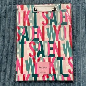 NWT Kate Spade Layered Logo Clipboard Folio + Notepad